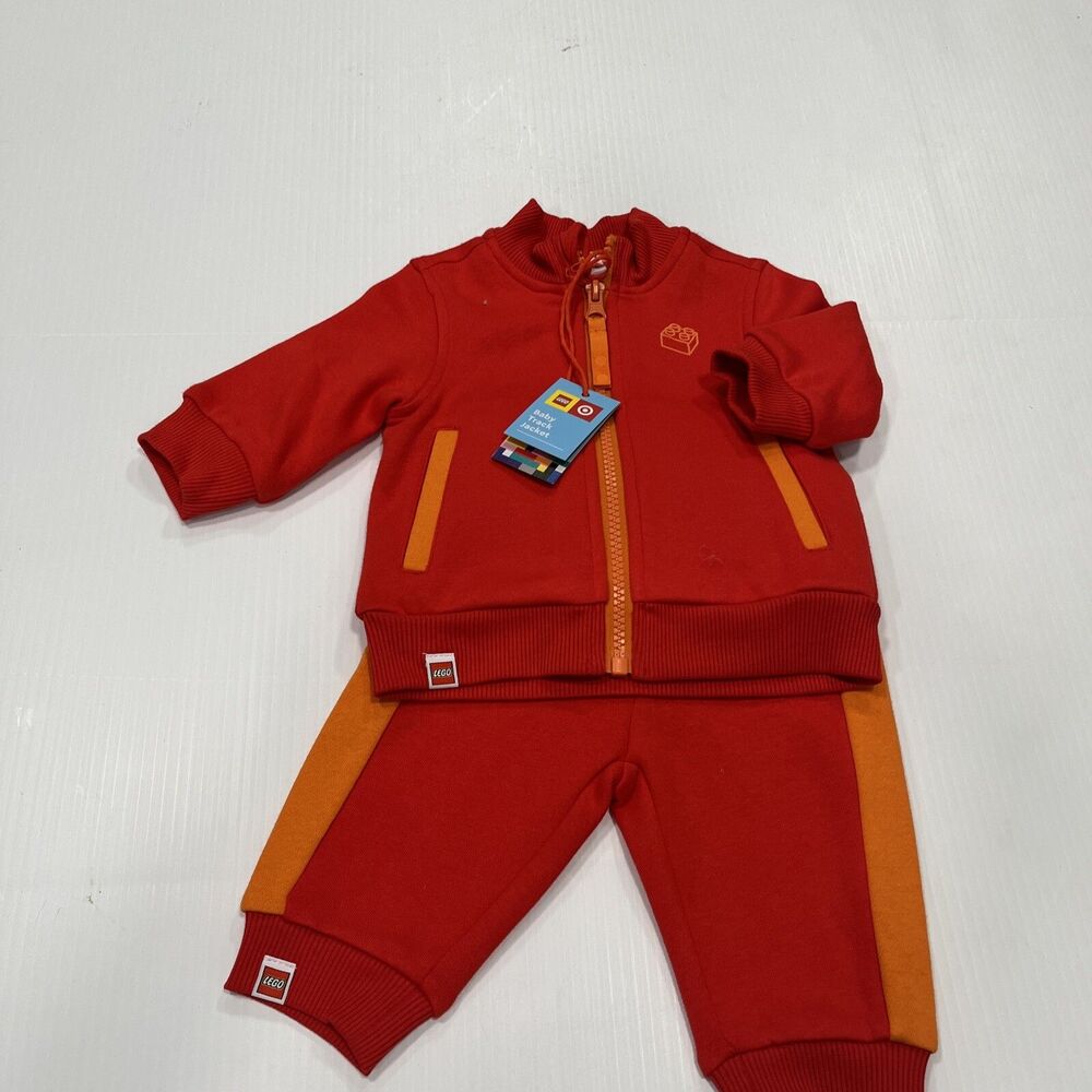 LEGO Sweatshirt Collection x Target Kids Track Zip-up Jacket & Pants Red 0-3M